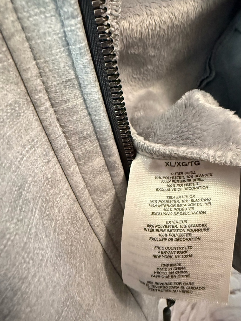 Free Country Light Gray Fleece-Lined Hooded Zip Jacket - Picture 8 of 11